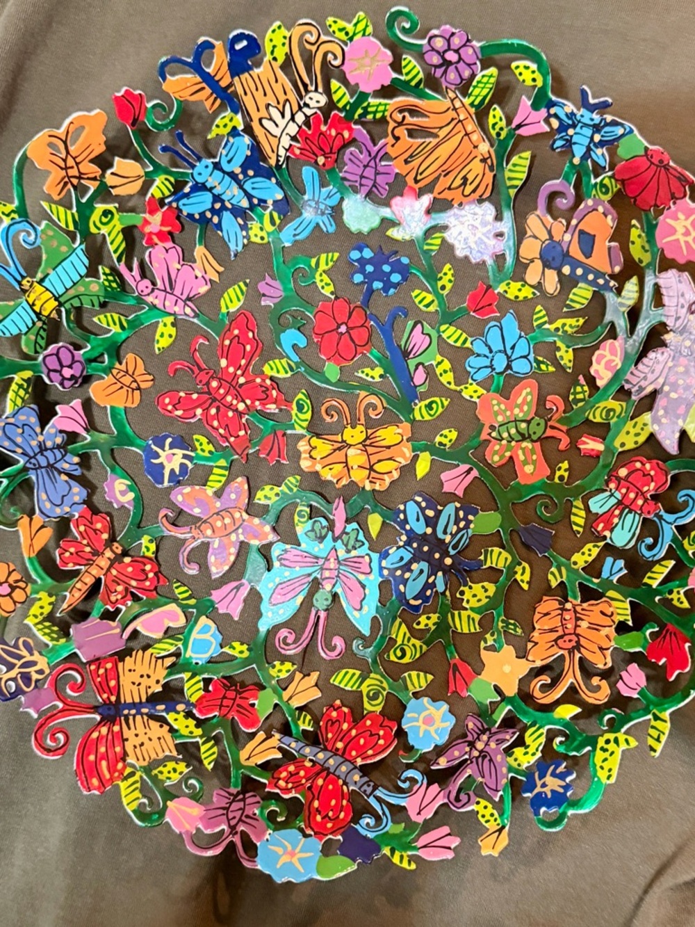 Colorful Floral & Butterfly Decorative Medallion